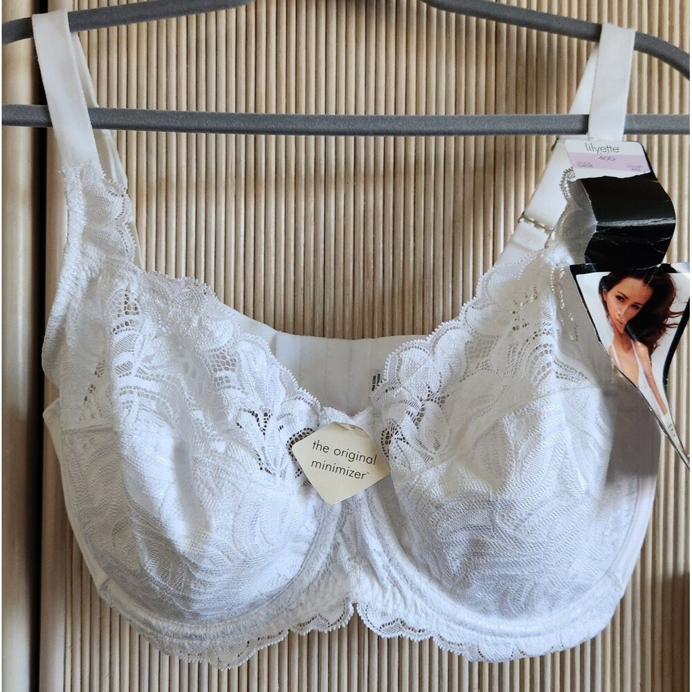 Lilyette Minimizer Bra 40DD White Style 0428 Signature Shaping Underwire NWT